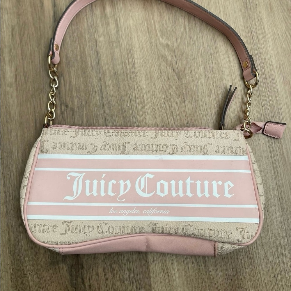 Juicy Couture Beige and Pink Shoulder Bag